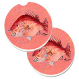 Caroline'S Treasures Strawberry Snapper Set Of 2 Cup Holder Car Coasters 8351Carc, 2.56, Multicolor