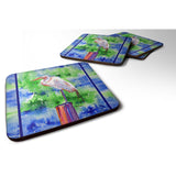 Caroline'S Treasures 8358Fc Bird-Egret Foam Coasters (Set Of 4), 3.5 H X 3.5 W, Multicolor