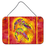 Caroline'S Treasures Bright Shrimp On Red Aluminum Metal Wall Or Door Hanging Prints, 8 X 12