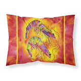 Caroline'S Treasures 8378Pillowcase Bright Shrimp On Red Moisture Wicking Fabric Standard Pillowcase, Large, Multicolor