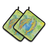 Caroline'S Treasures Dolphin Pair Of Pot Holders 8380Pthd, 7.5Hx7.5W, Multicolor