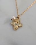 Four Way Cross with Pearl