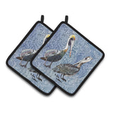 Caroline'S Treasures Pelican Pair Of Pot Holders 8409Pthd, 7.5Hx7.5W, Multicolor