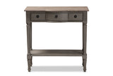 Baxton Studio Noelle French Provincial Gray Finished 1-Drawer Wood Console Table