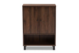 Baxton Studio Rossin Modern And Contemporary Walnut Brown Finished 2-Door Wood Entryway Shoe Storage Cabinet