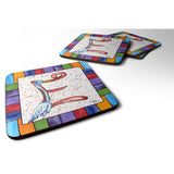 Caroline'S Treasures 8428-Efc Beach And Seafood Foam Coasters (Set Of 4), 3.5 H X 3.5 W, Multicolor