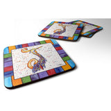 Caroline'S Treasures 8433-Jfc Beach And Seafood Foam Coasters (Set Of 4), 3.5 H X 3.5 W, Multicolor
