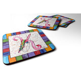 Caroline'S Treasures 8434-Kfc Beach And Seafood Foam Coasters (Set Of 4), 3.5 H X 3.5 W, Multicolor