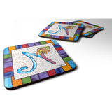Caroline'S Treasures 8437-Nfc Beach And Seafood Foam Coasters (Set Of 4), 3.5 H X 3.5 W, Multicolor