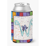 Letter W With Starfish Can Or Bottle Beverage Insulator Hugger 8446