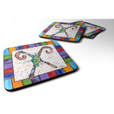 Caroline'S Treasures 8447-Xfc Beach And Seafood Foam Coasters (Set Of 4), 3.5 H X 3.5 W, Multicolor