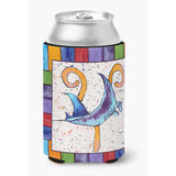 Letter Y With Stingray Can Or Bottle Beverage Insulator Hugger 8448