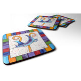 Caroline'S Treasures 8448-Yfc Beach And Seafood Foam Coasters (Set Of 4), 3.5 H X 3.5 W, Multicolor