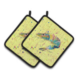 Caroline'S Treasures Shrimp Pair Of Pot Holders 8450Pthd, 7.5Hx7.5W, Multicolor