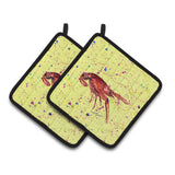 Caroline'S Treasures Crawfish Pair Of Pot Holders 8451Pthd, 7.5Hx7.5W, Multicolor