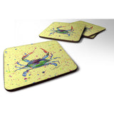 Caroline'S Treasures 8452Fc Crab Foam Coasters (Set Of 4), 3.5 H X 3.5 W, Multicolor