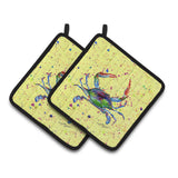 Caroline'S Treasures Crab Pair Of Pot Holders 8452Pthd, 7.5Hx7.5W, Multicolor