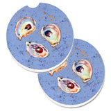 Caroline'S Treasures Oyster Set Of 2 Cup Holder Car Coasters 8456Carc, 2.56, Multicolor