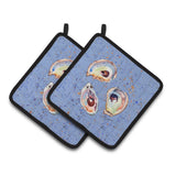 Caroline'S Treasures Oyster Pair Of Pot Holders 8456Pthd, 7.5Hx7.5W, Multicolor