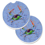 Caroline'S Treasures Crab Set Of 2 Cup Holder Car Coasters 8457Carc, 2.56, Multicolor
