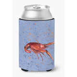Crawfish On Blue Can Or Bottle Beverage Insulator Hugger
