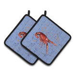 Caroline'S Treasures Crawfish Pair Of Pot Holders 8458Pthd, 7.5Hx7.5W, Multicolor