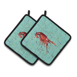 Caroline'S Treasures Crawfish Pair Of Pot Holders 8461Pthd, 7.5Hx7.5W, Multicolor