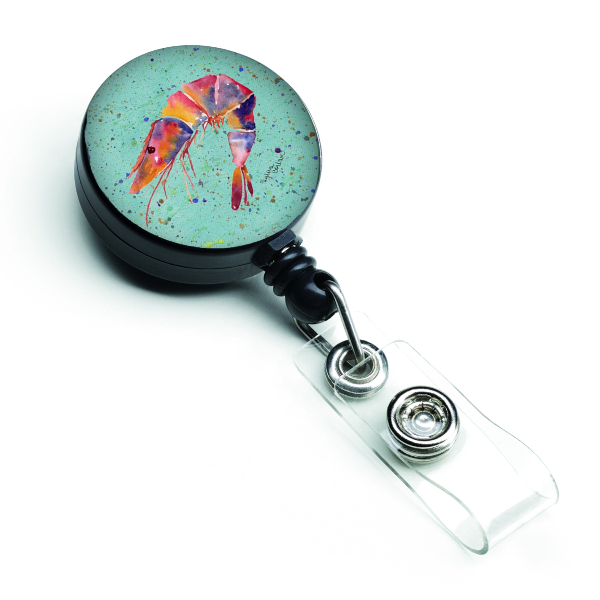 Caroline'S Treasures Shrimp Retractable Badge Reel, Multicolor (8464Br)
