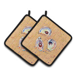 Caroline'S Treasures Oyster Pair Of Pot Holders 8466Pthd, 7.5Hx7.5W, Multicolor