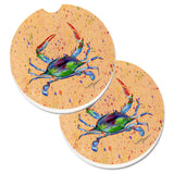 Caroline'S Treasures Crab Set Of 2 Cup Holder Car Coasters 8467Carc, 2.56, Multicolor