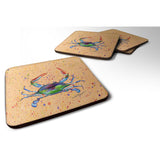 Caroline'S Treasures 8467Fc Crab Foam Coasters (Set Of 4), 3.5 H X 3.5 W, Multicolor