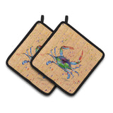 Caroline'S Treasures Crab Pair Of Pot Holders 8467Pthd, 7.5Hx7.5W, Multicolor