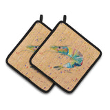 Caroline'S Treasures Shrimp Pair Of Pot Holders 8469Pthd, 7.5Hx7.5W, Multicolor