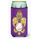 Tiger Fleur De Lis Baseball Tall Boy Beverage Insulator Beverage Insulator Hugger