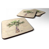 Caroline'S Treasures 8480Fc Tree-Palm Tree Foam Coasters (Set Of 4), 3.5 H X 3.5 W, Multicolor