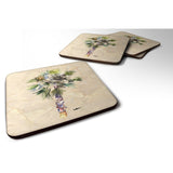 Caroline'S Treasures 8481Fc Tree-Palm Tree Foam Coasters (Set Of 4), 3.5 H X 3.5 W, Multicolor