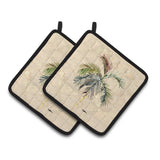 Caroline'S Treasures Palm Tree Pair Of Pot Holders 8483Pthd, 7.5Hx7.5W, Multicolor
