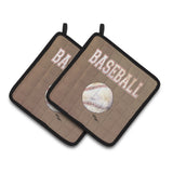 Caroline'S Treasures Baseball Pair Of Pot Holders 8485Pthd, 7.5Hx7.5W, Multicolor