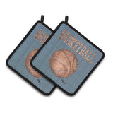 Caroline'S Treasures Basketball Pair Of Pot Holders 8486Pthd, 7.5Hx7.5W, Multicolor