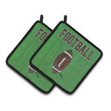 Caroline'S Treasures Football Pair Of Pot Holders 8487Pthd, 7.5Hx7.5W, Multicolor