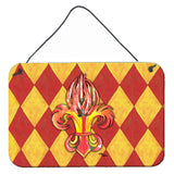 Caroline'S Treasures Peppers Fleur De Lis Aluminum Metal Wall Or Door Hanging Prints, 8 X 12