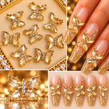 Queen - Nail Charms 10pc - #036 Gold Orange Butterflies
