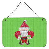 Caroline'S Treasures Christmas Fleur De Lis Santa Claus Aluminum Metal Wall Or Door Hanging Prints, 8 X 12