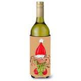 Christmas Reindeer Fleur De Lis Wine Bottle Beverage Insulator Beverage Insulator Hugger