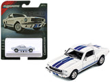 1965 Shelby GT350 White with Blue Stripes Collection Series 1/64 Diecast Model Car by Majorette