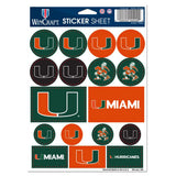Miami Hurricanes Decal Sheet 5x7 Vinyl