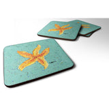 Caroline'S Treasures 8527Fc Starfish Foam Coasters (Set Of 4), 3.5 H X 3.5 W, Multicolor