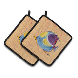 Caroline'S Treasures Tropical Fish Pair Of Pot Holders 8529Pthd, 7.5Hx7.5W, Multicolor