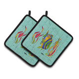 Caroline'S Treasures Tropical Fish Pair Of Pot Holders 8530Pthd, 7.5Hx7.5W, Multicolor