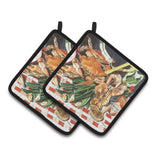 Caroline'S Treasures Crab Boil Pair Of Pot Holders 8537Pthd, 7.5Hx7.5W, Multicolor